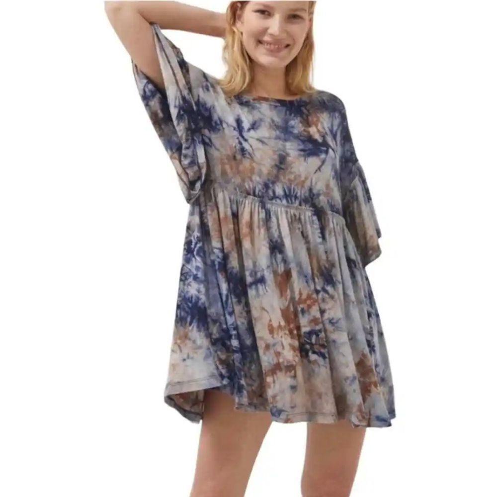 Urban Outfitters Baza Ruffle Mini Frock Dress